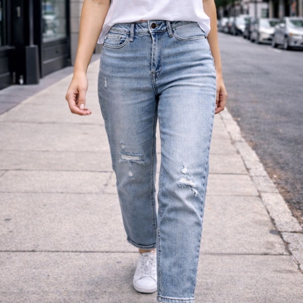 Judy Blue Skinny Fit Distressed Light Wash Jeans‎ JB8826 Size 7/28 Womens O2